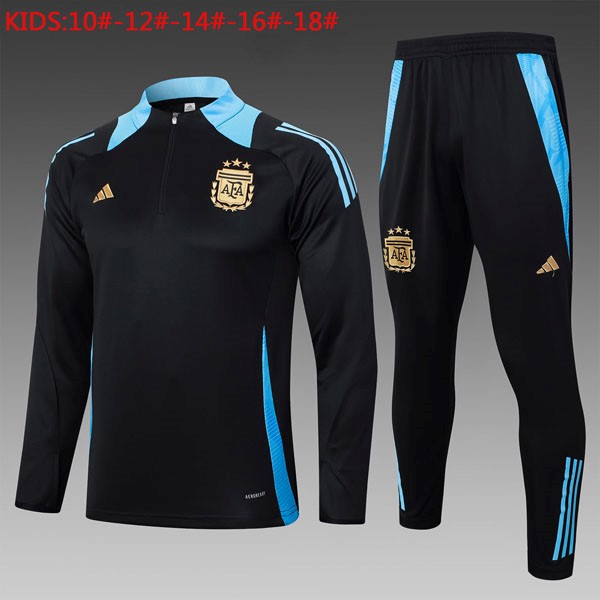 Niños Sudadera De Training Argentina 2024-25 Negro Azul 3